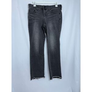 Pilcro Parallel Gray Washed Denim Straight Leg Raw‎ Hem Jeans Size 29